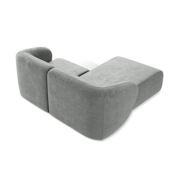 Pelēks stūra dīvāns no šenila auduma (ar kreiso stūri/ar zvilni) Lani – Makamii-image-3