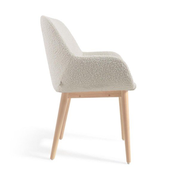 Balts polsterēts ēdamistabas krēsls Konna – Kave Home-image-3