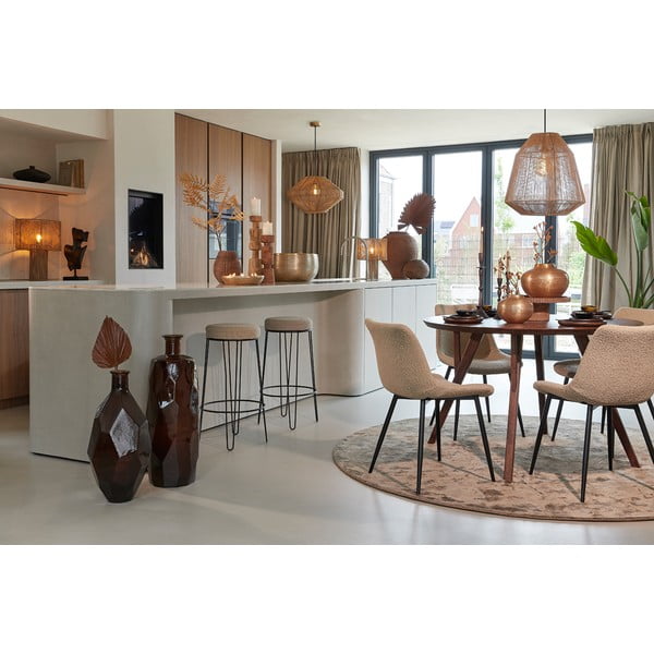 Brūns apaļš ēdamgalds ar akācijas koka galda virsmu ø 120 cm Quenza – Light & Living-image-1