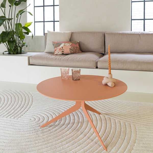 Lašrozā metāla apaļš žurnālgaldiņš ø 78 cm Daley – Spinder Design-image-1