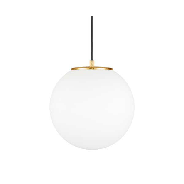 Balta piekaramā lampa ar zelta krāsas ligzdu Sotto Luce TSUKI M, ⌀ 25 cm-image-1