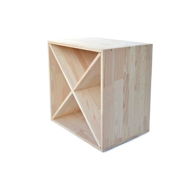 Dabīga toņa priedes masīvkoka vīna plaukts 24 pudelēm – Bonami Essentials-image-3