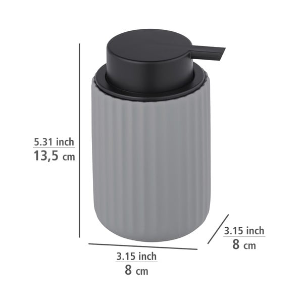 Pelēks keramikas ziepju dozators Wenko Belluno-image-3