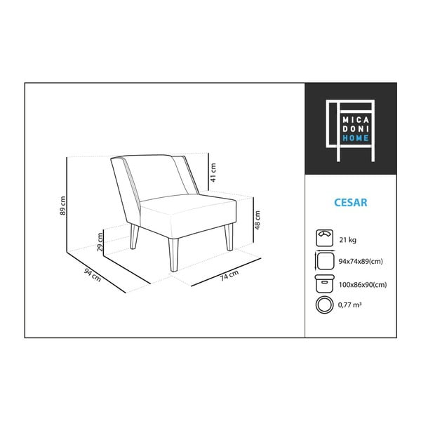 Melns krēsls Micadoni Home Cesar-image-1