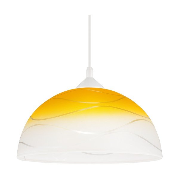 Dzeltena piekaramā lampa ar stikla abažūru ø 30 cm Sfera – LAMKUR-image-4
