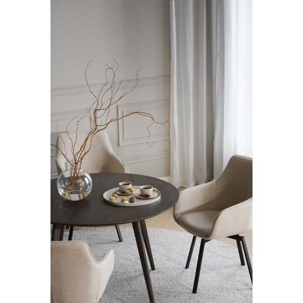 Tumši brūns apaļš ēdamgalds ar ozolkoka imitāciju ø 115 cm Yumi – Rowico-image-3