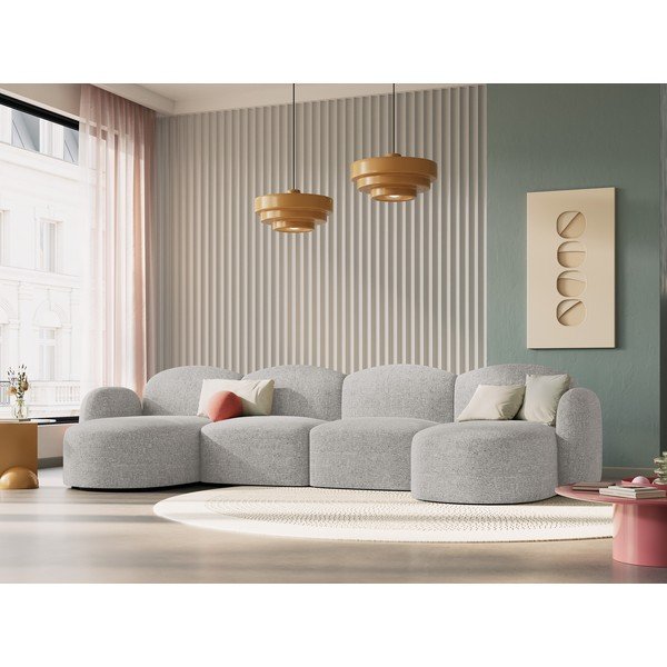 Gaiši pelēks stūra dīvāns Blair – Micadoni Home-image-1