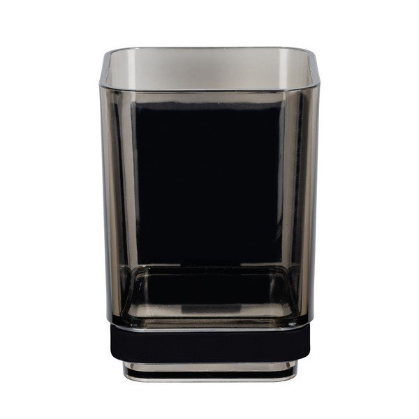 Melns plastmasas pašlīmējošs trauks zobu birstei Quadro – Wenko-image-2