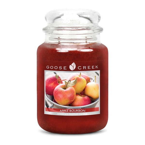 Aromatizēta svece stikla burciņā Goose Creek Apple Bourbon, deg 150 stundas