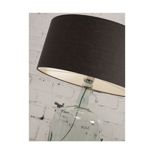 Galda lampa ar tumši pelēku abažūru un pārstrādāta stikla struktūru Good&Mojo Murano, ⌀ 30 cm-image-1
