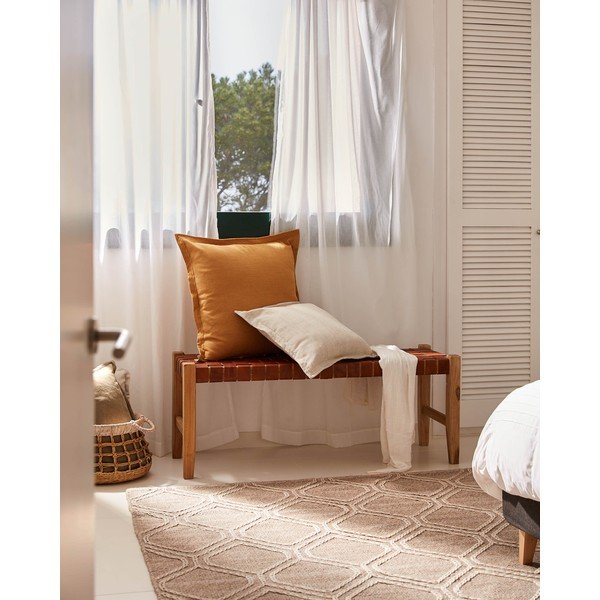 Konjakbrūns/dabīga toņa ādas sols Calixta – Kave Home-image-1