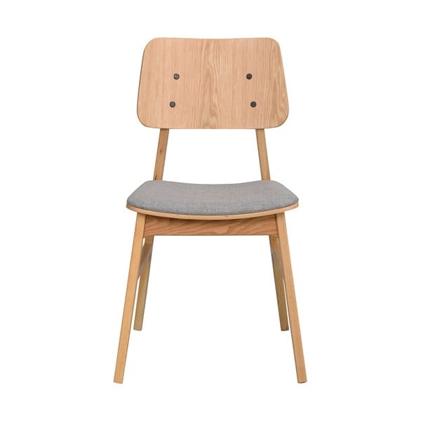 Gaiši brūns ēdamistabas krēsls ar gaiši pelēku sēdekli Rowico Nagano-image-2