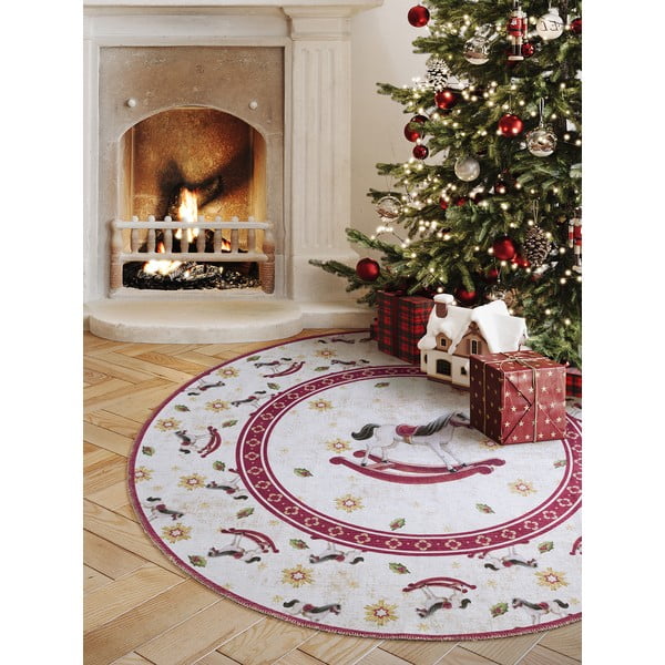Sarkans apaļš paklājs ar Ziemassvētku motīvu ø 160 cm Toy's Delight Rocking Horse – Villeroy&Boch-image-1