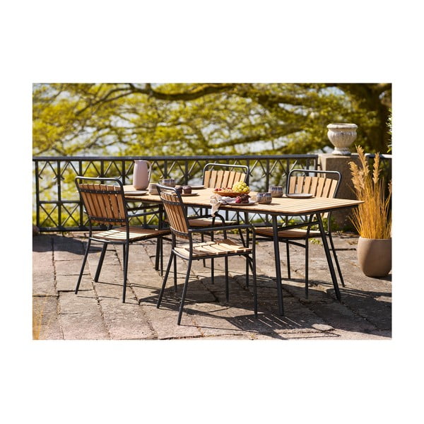 Dabīga toņa masīvkoka/metāla dārza krēsli (2 gab.) Cleveland – House Nordic-image-3