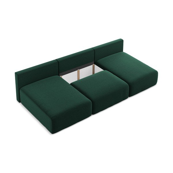 Tumši zaļš salokāms (U veida) stūra dīvāns ar uzglabāšanas vietu Kalena – Makamii-image-4