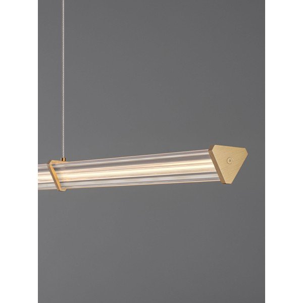 Matētas zelta krāsas metāla LED piekaramā lampa ar regulējamu spilgtumu ar akrila stikla abažūru Pheme – Nova Luce-image-2