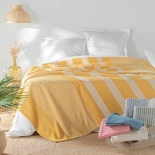 Dzeltens gultas pārklājs 220x240 cm Adele – douceur d'intérieur-image-3