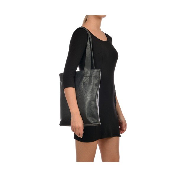 Melna ādas iepirkumu soma Mangotti Somas Agatha-image-4