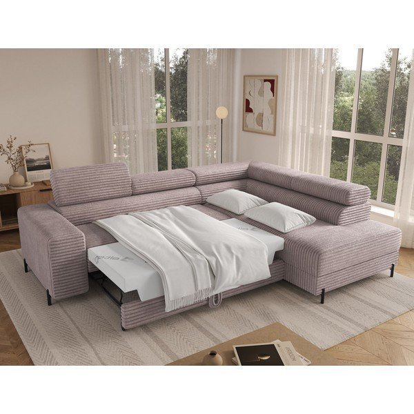 Pelēks velveta stūra dīvāns (ar labo stūri/L veida) Colesio – ELTAP-image-3