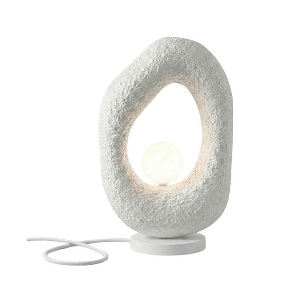 Balta metāla galda lampa (augstums 50 cm) Lore – Opviq lights