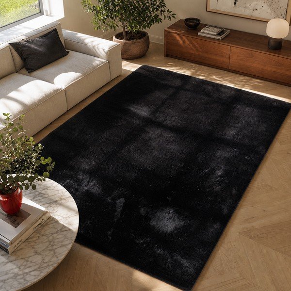 Melns paklājs Universal Fox Liso, 160 x 230 cm-image-4