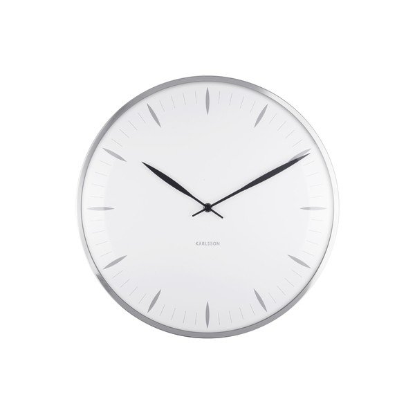 Balts stikla sienas pulkstenis Karlsson Leaf, ø 40 cm-image-2