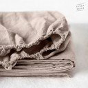 Gaiši brūns lina elastīgs palags Linen Tales, 180 x 200 cm