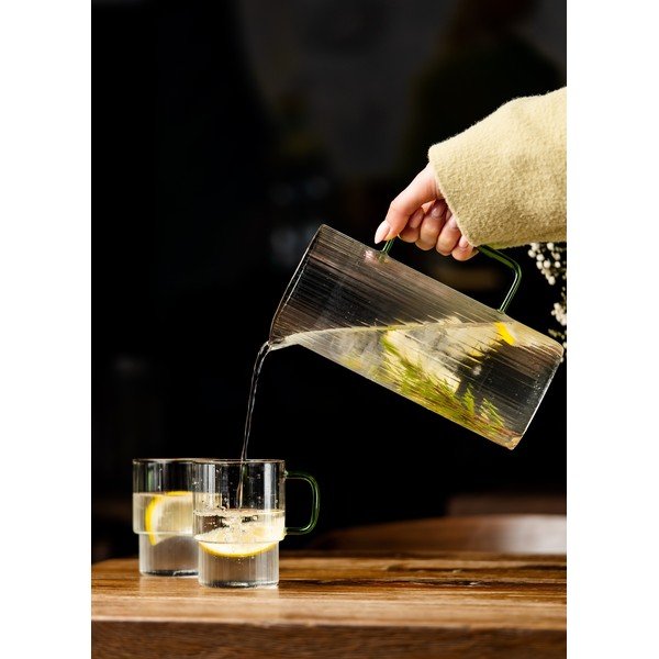 Zaļas kapučīno stikla krūzes (2 gab.) 350 ml Livio – Vialli Design-image-1
