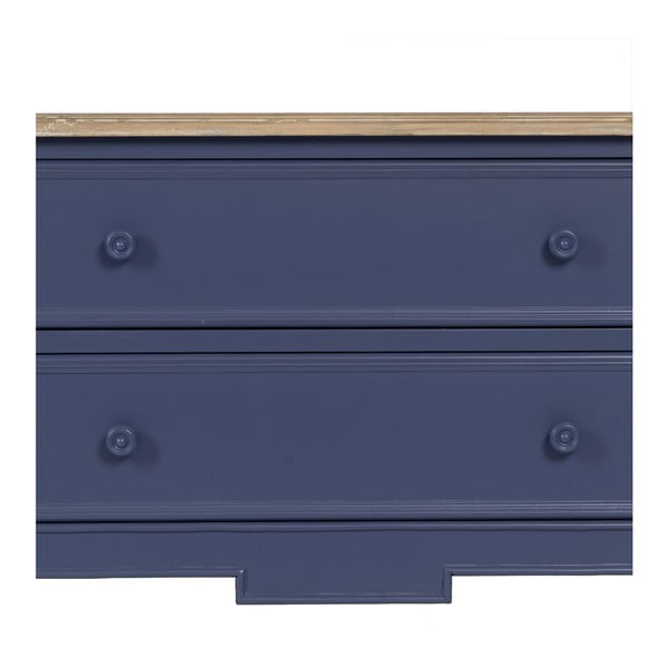 Zila egles masīvkoka zema kumode 80x60 cm – Ixia-image-4