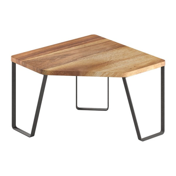 Matēti melns/dabīga toņa koka stūra papildu virtuves plaukts 25x25 cm York – Metaltex