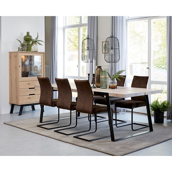 Vitrīna no ozolkoka Canett Vito, augstums 145 cm-image-2