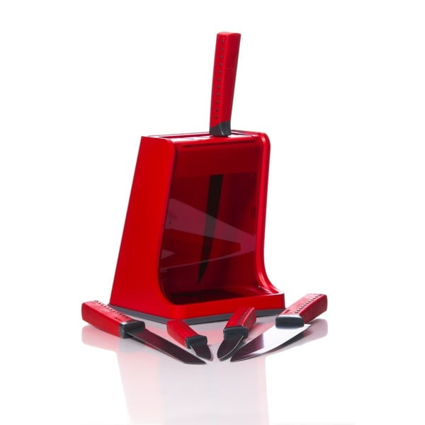 Sarkans nažu bloka un 5 nažu komplekts Sarkans-image-2