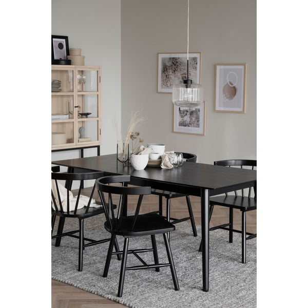 Melns ēdamgalds Rowico Lotta, 180 x 90 cm-image-2