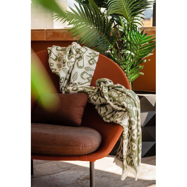 Tumši zaļš pleds ar kokvilnu Euromant Summer Linen, 140 x 180 cm-image-2