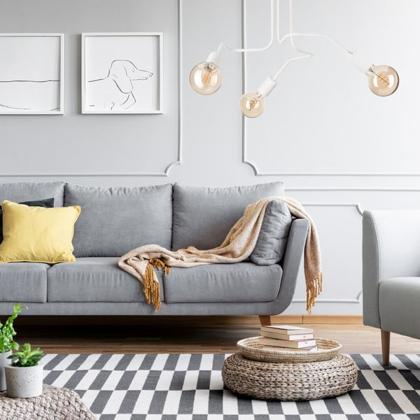 Balta griestu lampa 55x55 cm Domino – LAMKUR-image-3