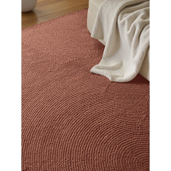 Terakotas oranžs ar rokām darināts vilnas paklājs 80x150 cm Calmio – Hanse Home-image-2