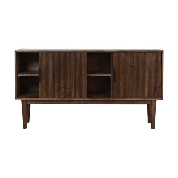 Tumši brūna masīvkoka zema kumode 150x80 cm Bitika – Light & Living-image-3