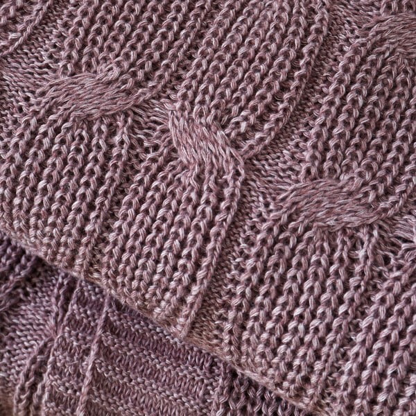 Rozā/violets adīts pleds 130x170 cm Chunky Marl Knit – Catherine Lansfield-image-1