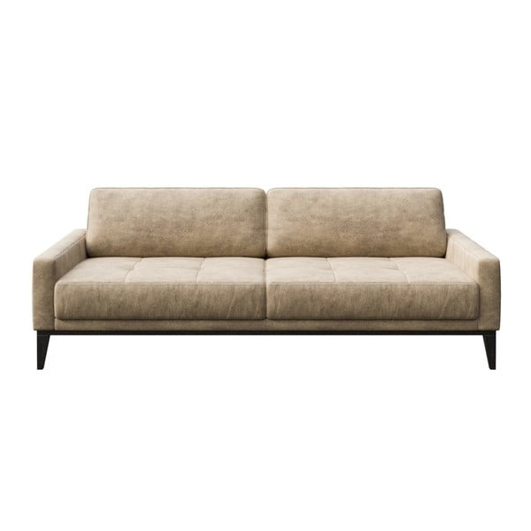 Bēšs ādas imitācijas dīvāns MESONICA Musso Tufted, 210 cm
