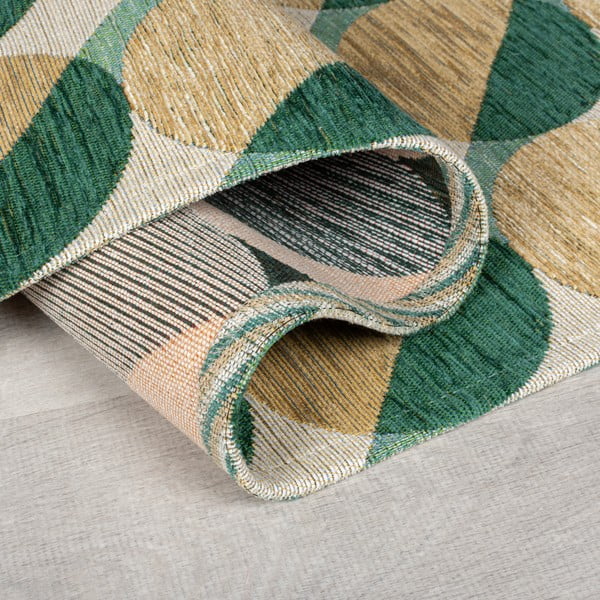 Dzeltens/zaļš celiņa paklājs 60x230 cm Carlos Circle Geo – Flair Rugs-image-2