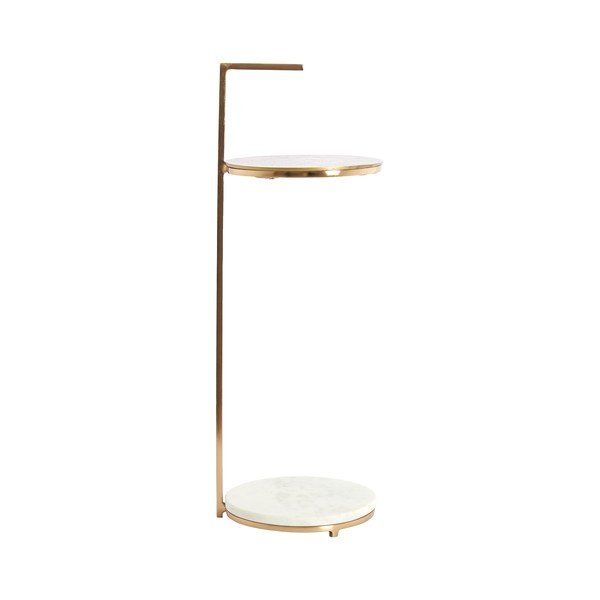 Apaļš sānu galdiņš ar marmora virsmu ø 26 cm Leda – Light & Living-image-3