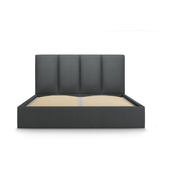 Tumši pelēka divguļamā gulta Mazzini Beds Juniper, 160 x 200 cm-image-2