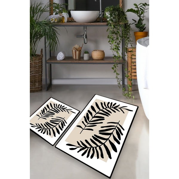 Bēši vannas istabas paklājiņi (2 gab.) 60x100 cm Casting – Foutastic-image-1