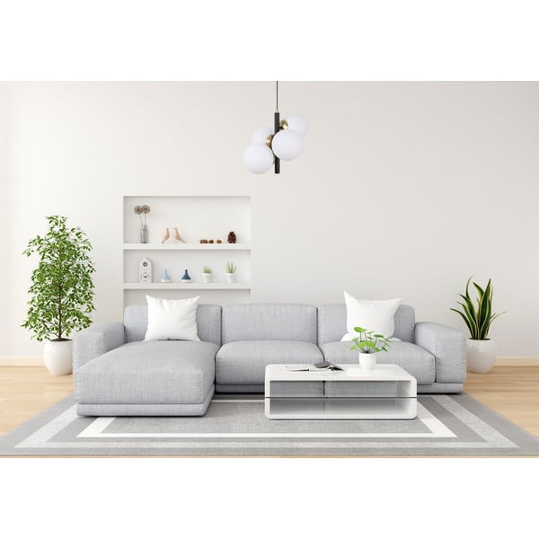 Balta/melna piekaramā lampa ar stikla abažūru ø 15 cm Forte – Squid Lighting-image-1