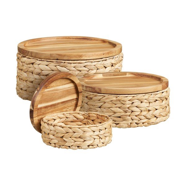 Uzglabāšanas grozi (3 gab.) no ūdens hiacintes ø 30x15 cm Botofte – House Nordic-image-4