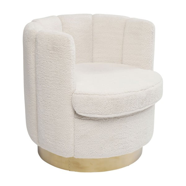 Krēmīgi balts mākslīgās kažokādas krēsls Kare Design Silhouette Fur