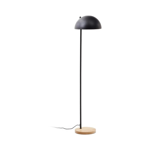 Melna/dabīga toņa stāvlampa ar metāla abažūru (augstums 150 cm) Catlar – Kave Home