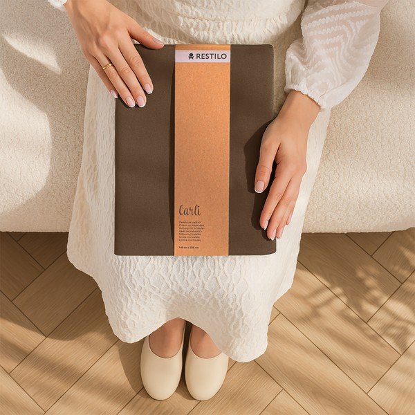 Brūns daļēji gaismu necaurlaidīgs aizkars 140x250 cm Carli – Restilo-image-4