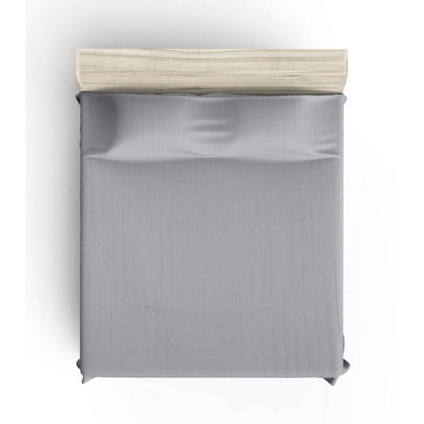 Pelēks stepēts gultas pārklājs divguļamai gultai 220x240 cm Monart – Mijolnir-image-2