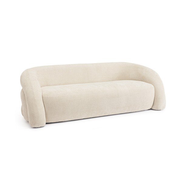 Krēmkrāsas dīvāns no šenila auduma 200 cm Clemence – Bizzotto-image-2